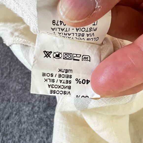 Club Voltaire Linen Linen Midi Dress Laganlook Loose Fit S/S Pockets Sz L Italy - Picture 9 of 15